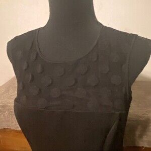 Eliza J Womens Size 10 Black Swiss Polka Dot Flare Waist Wardrobe Dinner Event